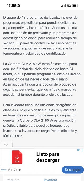 Lavatrice Corberó CLA 2180W