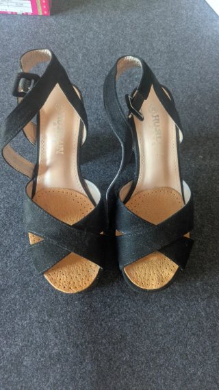 Sandalias tacón HURL negras talla 36