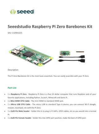 Raspberry Pi Zero W Barebones Kit Nuevo