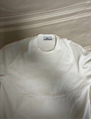 Sudadera Stone Island Blanca Hombre