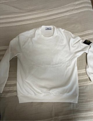 Sudadera Stone Island Blanca Hombre