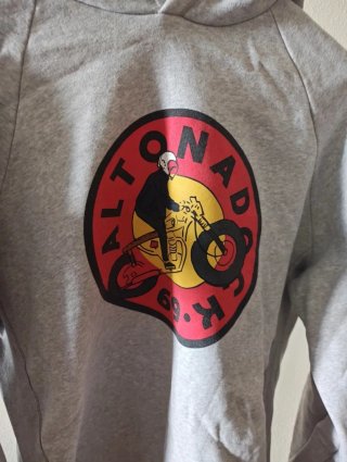 Sudadera con capucha A. Dock gris y roja