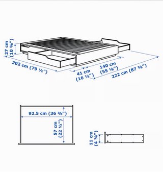 Cama IKEA MANDAL 140x200 cm con 4 cajones