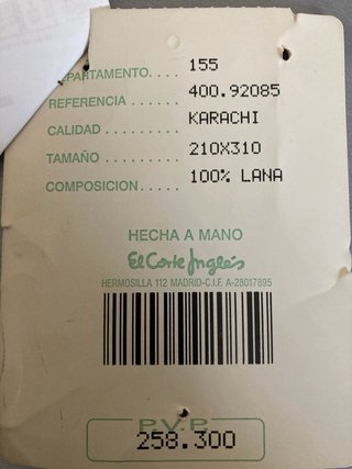 Alfombra Lana Pakistaní 3x2m Oro y Rojo