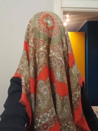 Foulard quadrato vintage lana