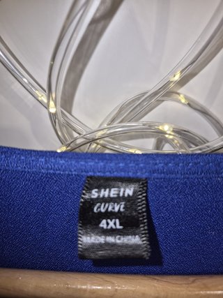 Vestido Corto Cruzado Azul Eléctrico 4XL
