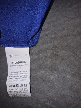Vestido Corto Cruzado Azul Eléctrico 4XL