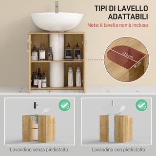 Mueble de baño suspendido bajo el lavabo de 2 puer