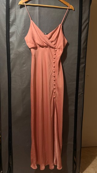 Vestido largo Zara rosa