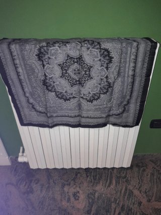 Foulard lana nero e grigio