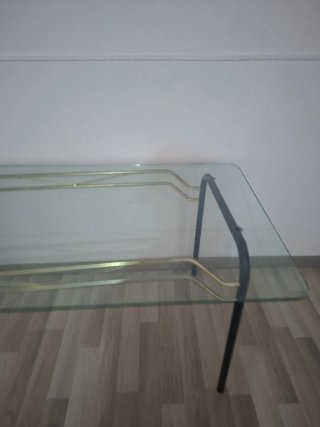 Mesa de salón cristal y metal