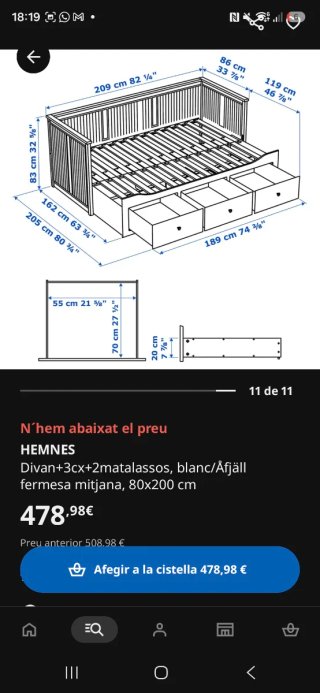 Cama diván Ikea Hemnes
