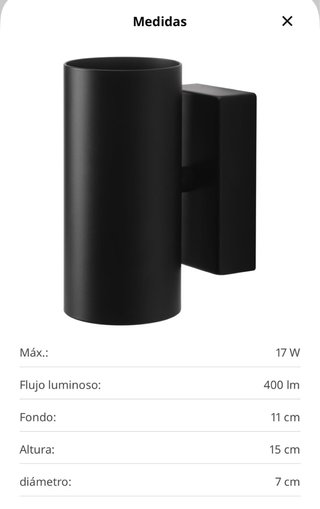 Lámpara de pared IKEA NYMÅNE blanca y negra
