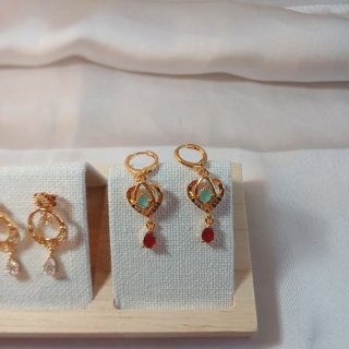 Set de 3 Pendientes Chapados en Oro 18k
