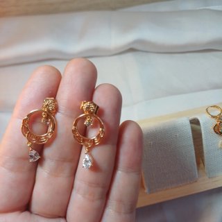 Set de 3 Pendientes Chapados en Oro 18k