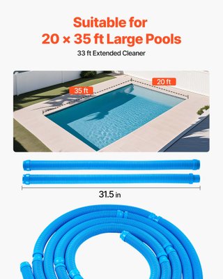Aspirapolvere per Piscina Kit con 12 Tubi Blu