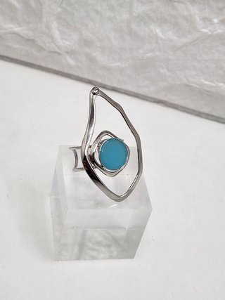 Anillo Acero Quirúrgico Turquesa Ajustable