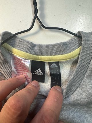Sudadera Adidas Gris y Amarilla XL juvenil