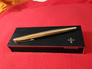 Parker 45 Pluma Estilográfica Chapada Oro