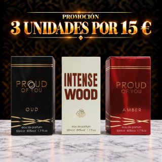 Set de 3 Perfumes Proud of You e Intense Wood