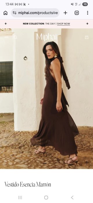 Vestido invitada boda marrón granate
