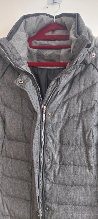 Abrigo anorak 100% plumas + poncho 100% lana