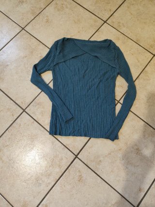 Maglia a coste color ottanio taglia L