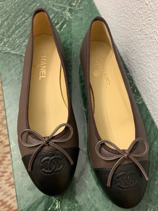 Bailarinas Chanel Marrón y Negro