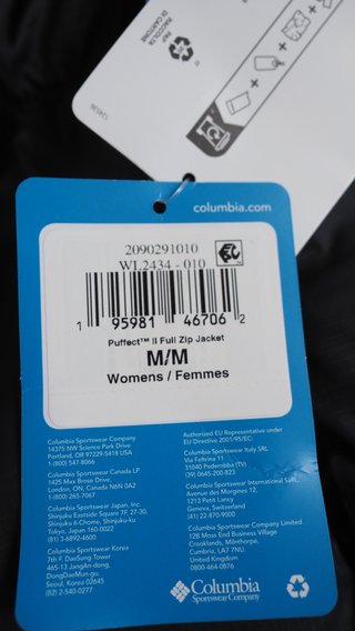 Chaqueta Columbia Mujer Negra Talla M