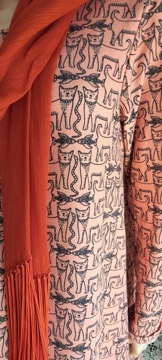 Conjunto Blusón y Falda Gatos Talla L
