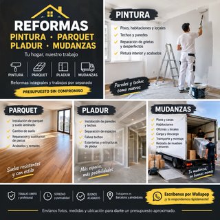 REFORMAS, PINTURA, PARQUET, PLADUR Y MUDANZAS