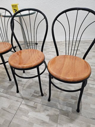 Juego de 7 Sillas Metal y Madera