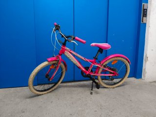 Bicicleta infantil 16 pulgadas rosa y amarilla
