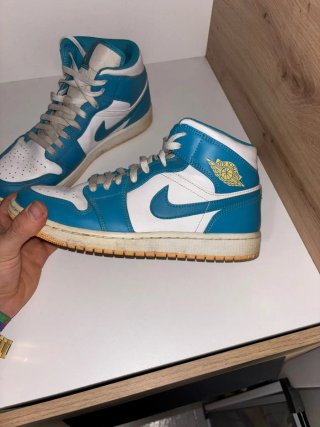 Nike Air Jordan 1 Mid Aquatone Azul Blanco