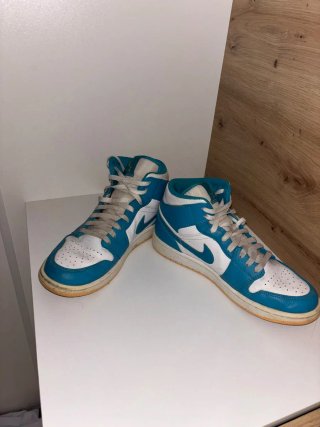 Nike Air Jordan 1 Mid Aquatone Azul Blanco