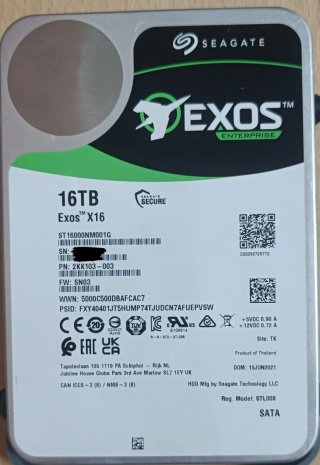 Disco Duro Seagate Exos X16 16TB