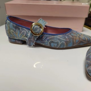 Bailarinas azules y multicolor con hebilla