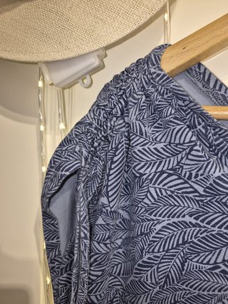 Vestido Corto Azul Estampado Hojas C&A XL