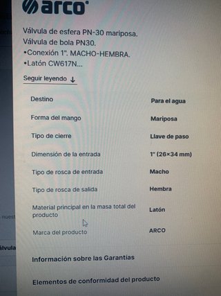 Válvula de esfera PN-30 mariposa 30 VALVULAS