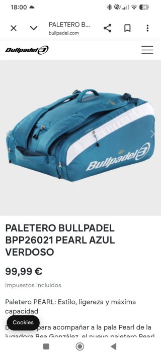 Paletero Bullpadel BPP26021 Pearl Azul