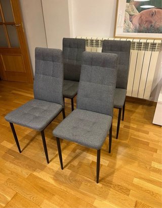 Juego de 4 sillas de comedor grises