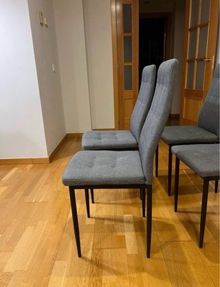 Juego de 4 sillas de comedor grises