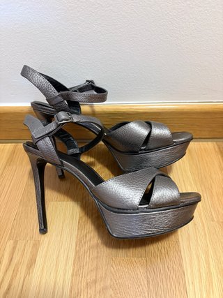 Sandalias tacón Lola Cruz T40 Plata