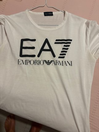 Camiseta Armani Jeans Blanca Logo EA7