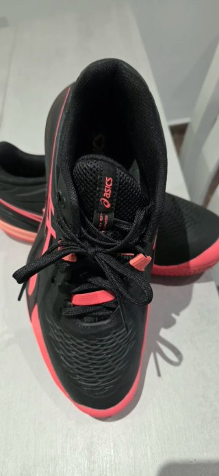 Zapatillas Padel Mujer Asics Negras/Coral