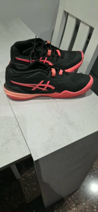 Zapatillas Padel Mujer Asics Negras/Coral