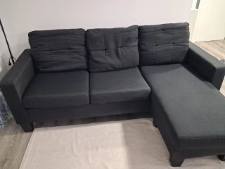 Sofá Chaise Longue Gris Oscuro