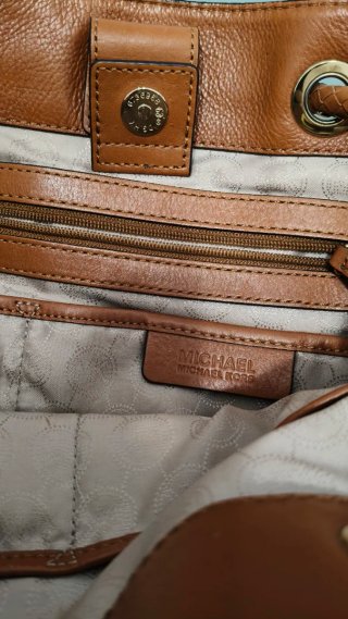 Bolso grande Michael Kors Marrón y Dorado, MK