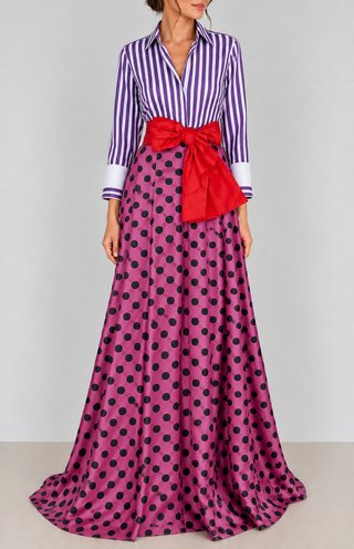 Camisa Carolina Herrera Morado y blanco