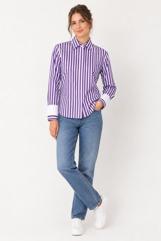 Camisa Carolina Herrera Morado y blanco